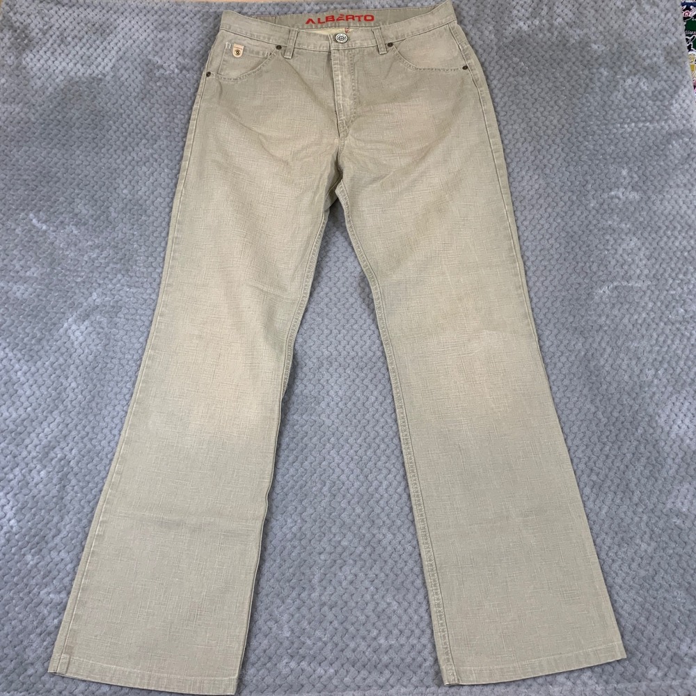 Alberto Rock Cross Pants Mens 35x34 Khaki Tan Slub Texture Modell 4370 1505